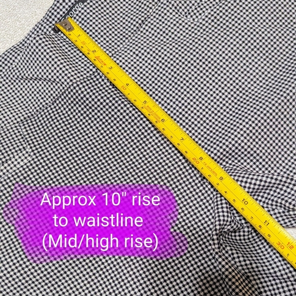 🎉George size 10 EUC pull on capri pants, black & white hounds tooth pattern - Picture 8 of 13